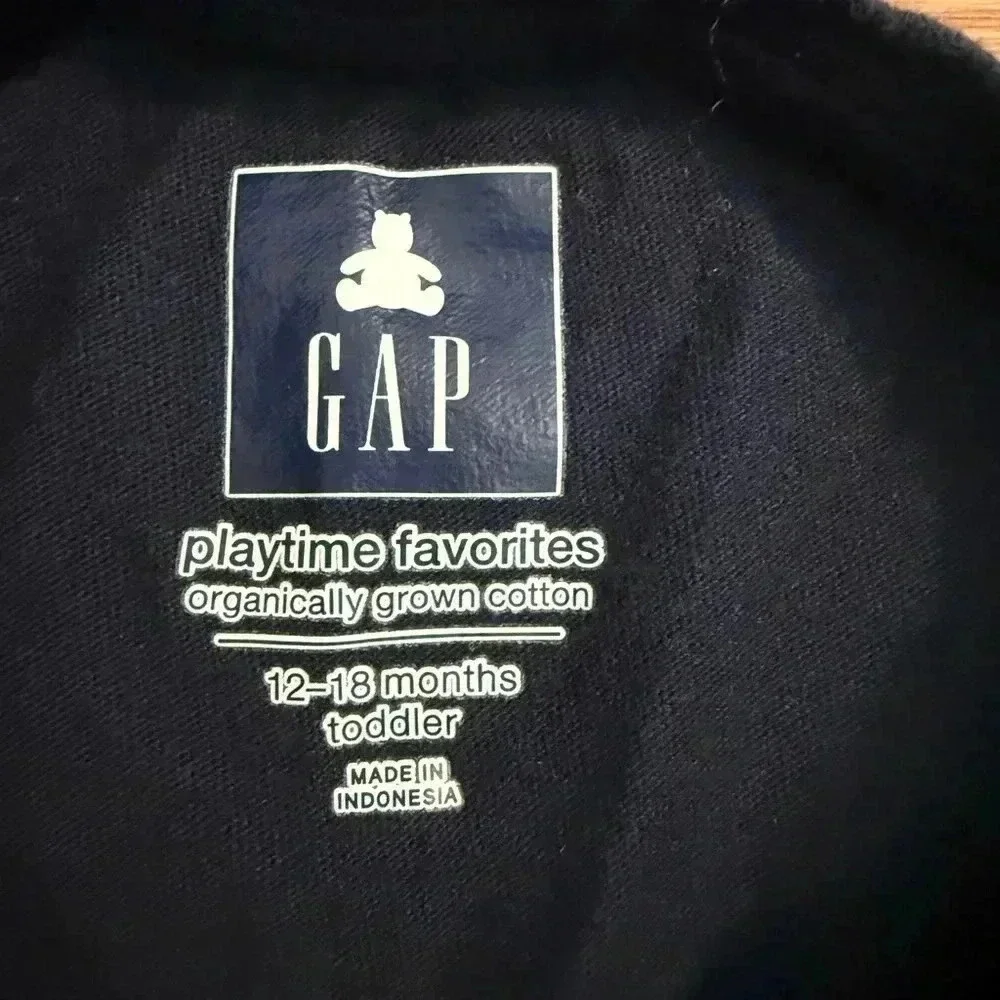 Baby Gap Holiday Long Sleeve Shirt Joy Candy Canes size 12-18 months